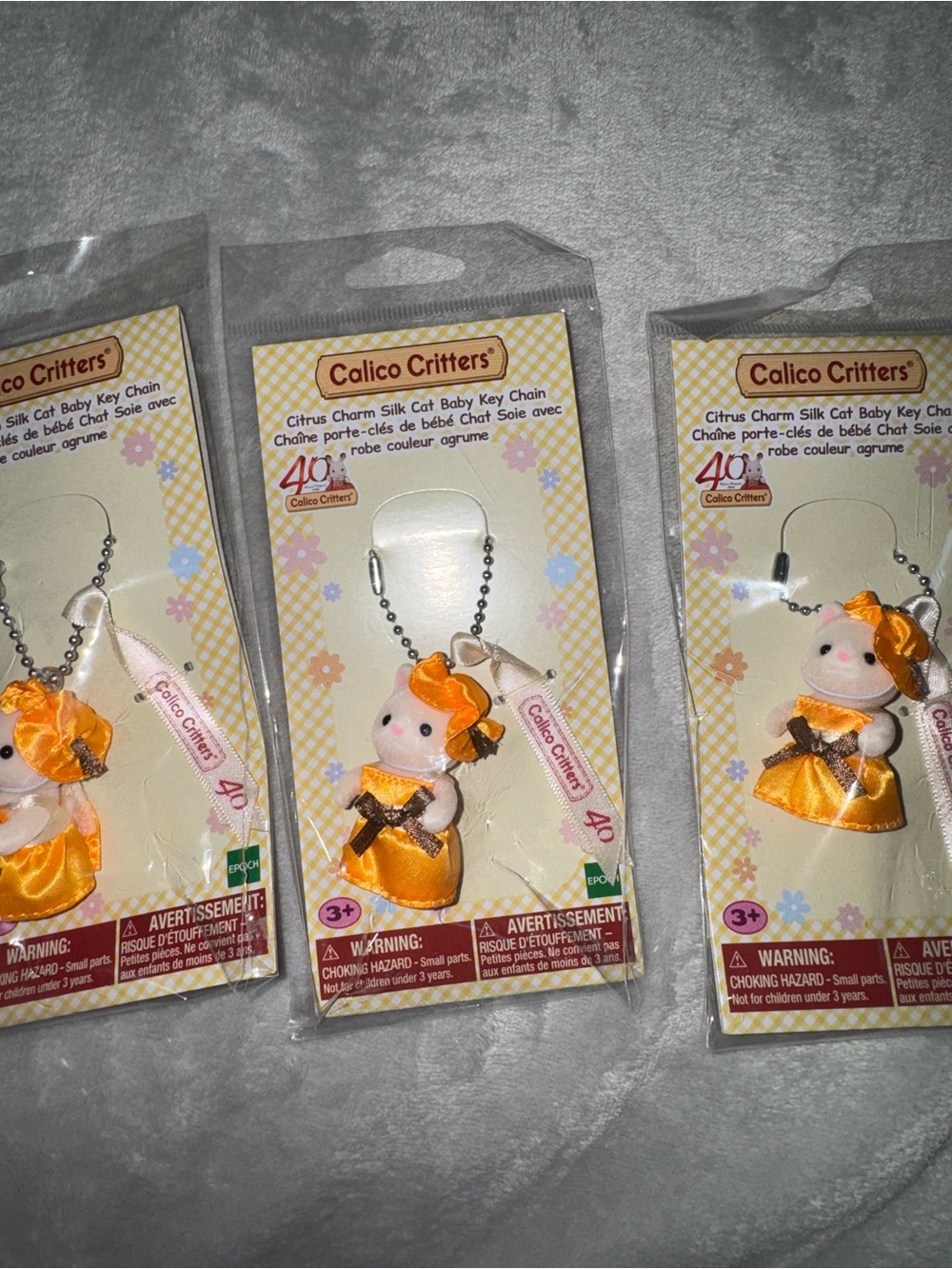 Calico Critters citrus charm silk Cat Key Chain Charm